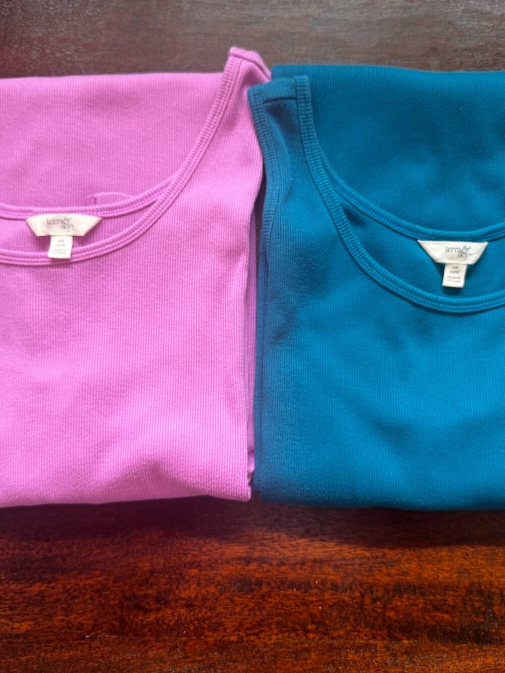 Terra & Sky Ribbed Tank Dress Bundle Lot of 2 - Teal & Magenta Plus Size 0X 14W - Picture 4 of 14